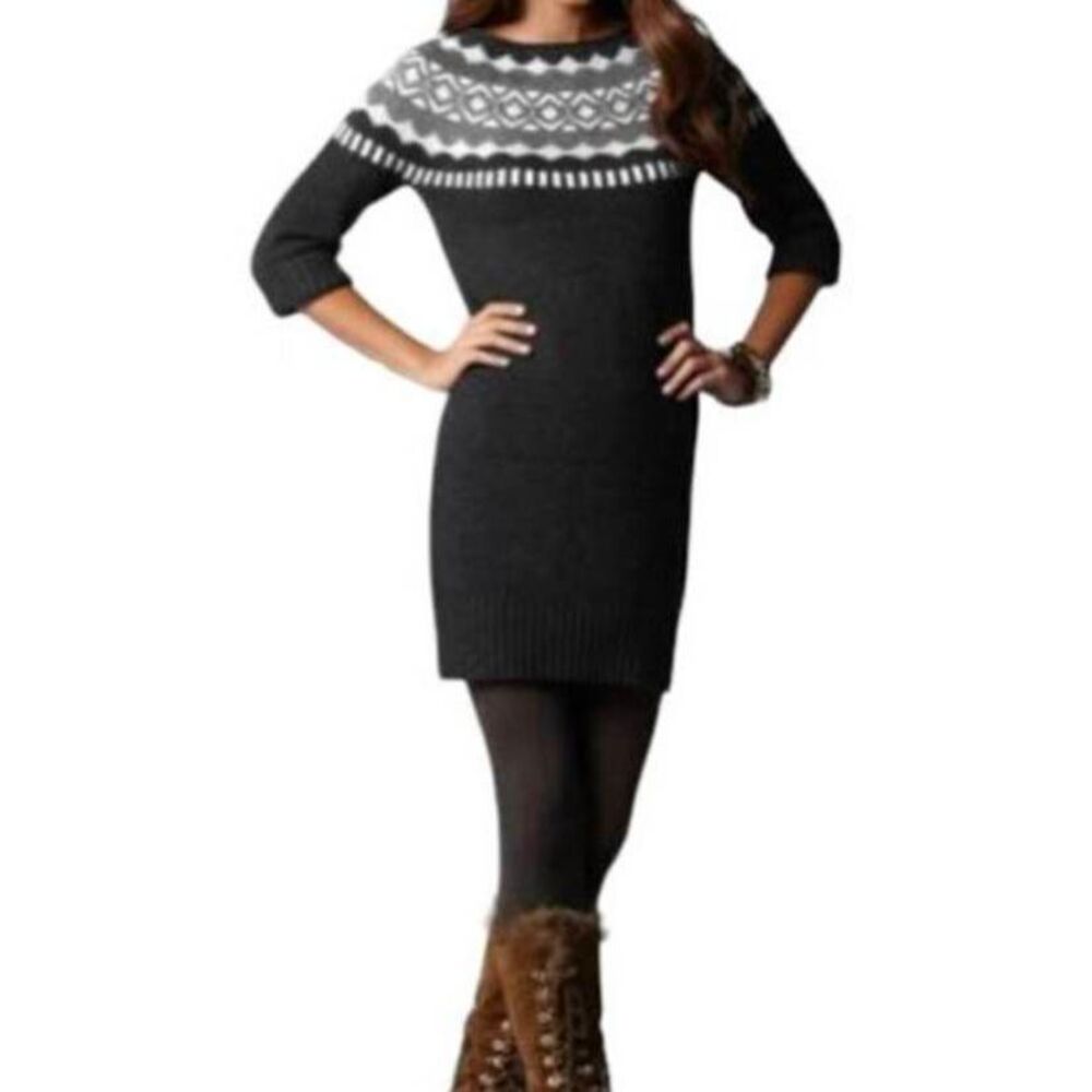 ANN TAYLOR LOFT Fair Isle Sweater Dress Size Medium